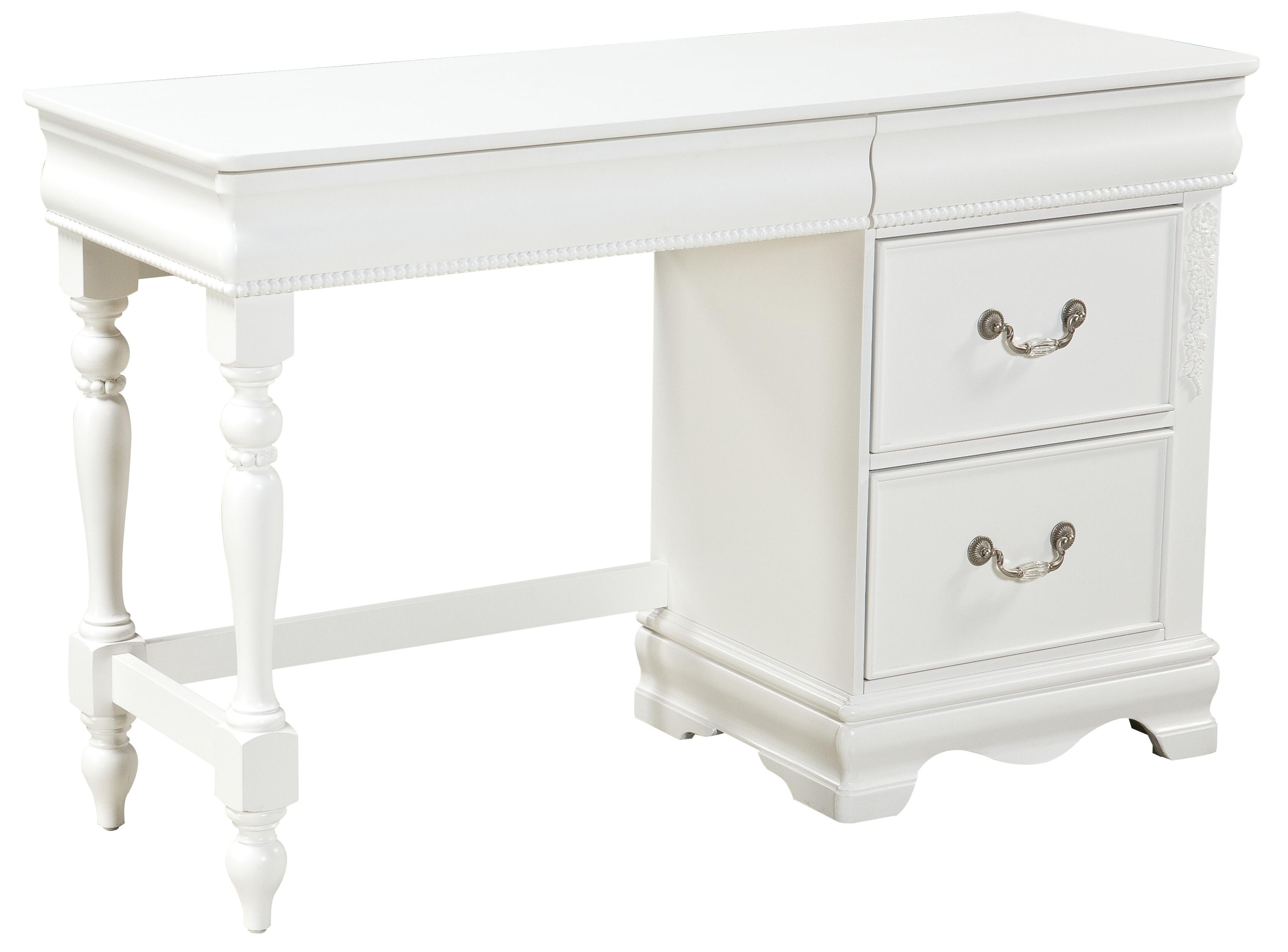 Standard Furniture Jessica Single Pedestal Desk with 3 Drawers Royal